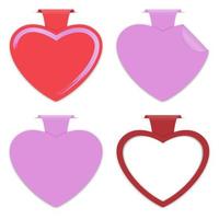 Empty paper label with heart shape vector