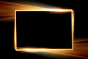 yellow neon rectangle frame vector