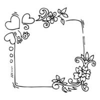 frame with flower decoration vector