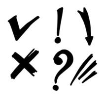 check, question marks, arrows and more vector