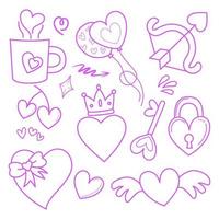 doodle vector set illustration with hand draw line art style vector.