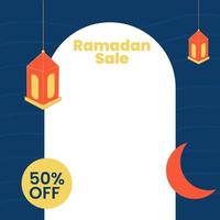 diseño de banner promocional de ramadán, venta de ramadán, descuento de ramadán vector