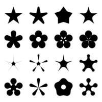 The star shape has been transformed into various shapes, vector icon