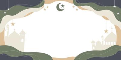 Islamic Abstract Background Banner, Vector, with Blank Space for Text.
