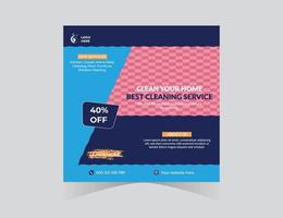 Cleaning Service Social Media Post Design vector