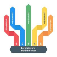 Charting on a labelled direction, flat icon of info diagram vector