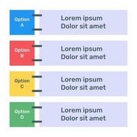 icono de infografía de etiquetas de paso en diseño plano vector