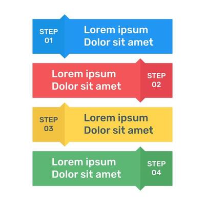 Step labels infographic icon in flat design