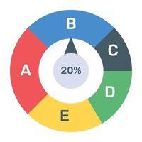 A modern infographic showing multi pie chart in flat icon vector