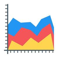 A flat icon of area diagram, editable design vector