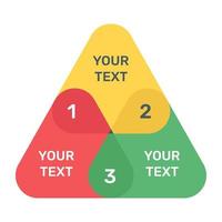 A triangle shaped descriptive analytics in flat icon vector