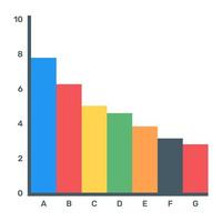 A flat editable icon of pareto analytics vector