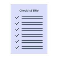 A flat vector of checklist template, editable design