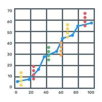 Data chart icon, flat editable vector