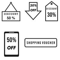 Sales Discount Icon.Shopping Signs, Discount and voucher.20,30 and 50 Percent off, special offer symbol vector