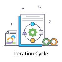 Iteration cycle icon in flat editable style vector
