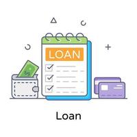 Loan in flat style icon, editable vector