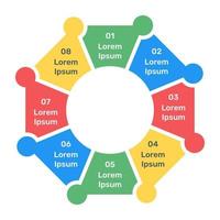 A business representation via slice chart in flat icon vector