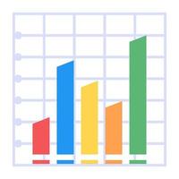 Bar chart flat icon design vector