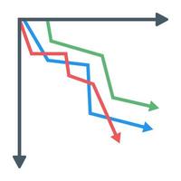 A flat icon of line graph vector