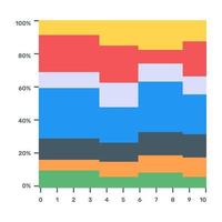 A layered graph icon in flat design vector