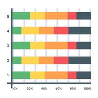 A statical marimekko analytics icon in flat design vector