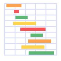 un icono de gráfico de Gantt perfecto en diseño plano vector