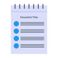 A flat vector of checklist template, editable design