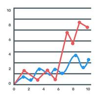 Data chart icon, flat editable vector