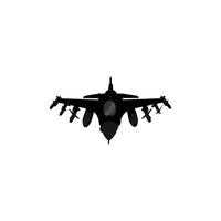 ilustración de un icono de vector de avión de combate