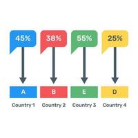 Flat icon of directional infographic in editable design vector