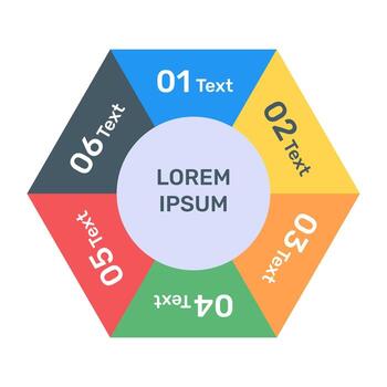 una infografía moderna que muestra un gráfico circular múltiple en un icono plano vector