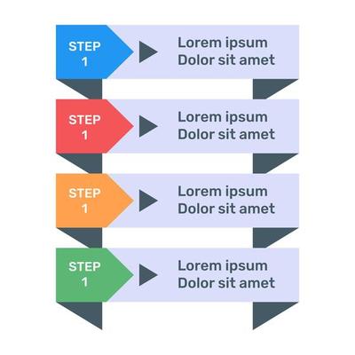 Step labels infographic icon in flat design