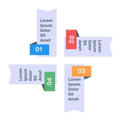 Step labels infographic icon in flat design