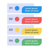 gráfico de etiquetas en icono plano vector