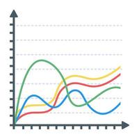 A flat icon of line graph vector