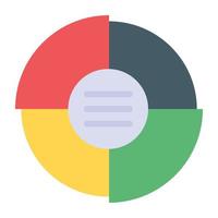 una infografía moderna que muestra un gráfico circular múltiple en un icono plano vector