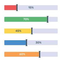 Graphical representation of a vertical bar chart, called a column graph vector