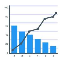 A flat editable icon of pareto analytics vector