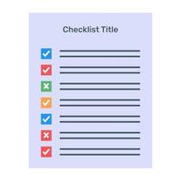 A flat vector of checklist template, editable design