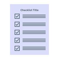 A flat vector of checklist template, editable design