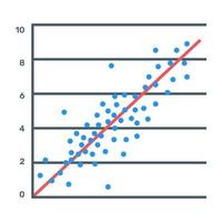 Data chart icon, flat editable vector