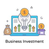 Business investment flat outline icon vector