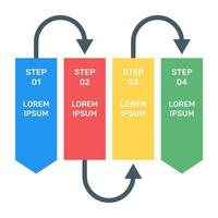 Charting on a labelled direction, flat icon of info diagram vector