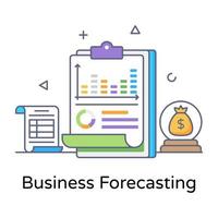 A colorful flat outline design of business forecasting icon