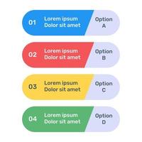 icono de infografía de etiquetas de paso en diseño plano vector