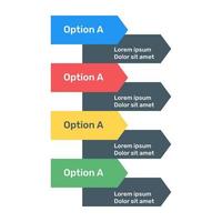 Business data representation through arrows infographic in flat icon vector