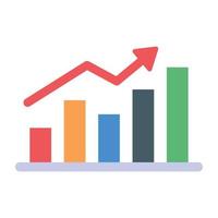 Graphical representation of a vertical bar chart, called a column graph vector