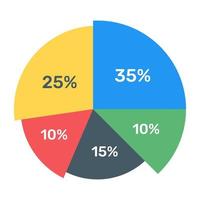 A pie chart infographic in flat editable icon vector