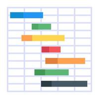 un icono de gráfico de Gantt perfecto en diseño plano vector